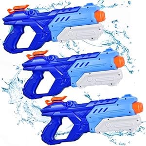 Quanquer 3 Pack Water Guns for Kids Adults - 600CC Squirt Water Toy Gun Super Blaster Soaker Long Range High Capacity Swimming Pool Beach Outdoor Fighting Toy for Boys Girls (Blue)