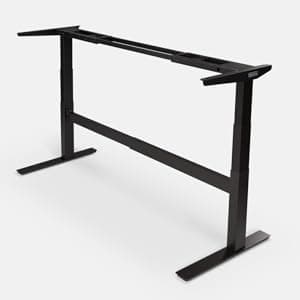 UPLIFT DESK 2-Leg V2-Commercial C-Frame Height Adjustable Standing Desk Frame (White), No Desktop, Advanced Memory Keypad, Free Wire Tray