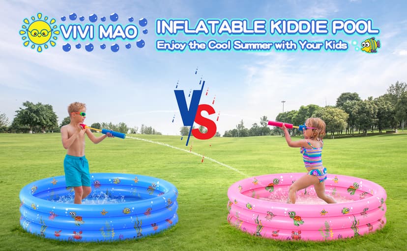 Garden Round Inflatable Baby Swimming Pool, Portable Inflatable Child/Children Little Pump Pool,Kiddie Paddling Pool Indoor&Outdoor Toddler Water Game Play Center for Kids/Girl/Boy