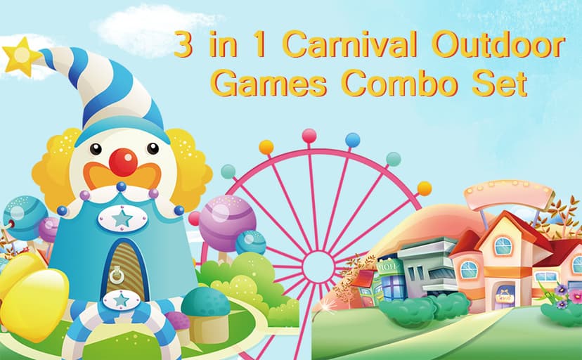 unanscre 31PCS 3 in 1 Carnival Outdoor Games Combo Set for Kids, Soft Plastic Cones Bean Bags Ring Toss Game, Gift for Birthday Party/Xmas