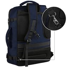 MATEIN Weekender Backpack, Large Capacity Travelling Suitcase Backpack with Strap for Clothes, Expandable Flight Approved Business Carry on Daypack for International Travel, Blue