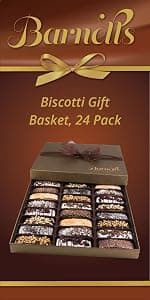 Barnetts Christmas Holiday Thanksgiving Chocolate 24 Biscotti Gift Baskets, Gourmet Cookie Gifts Box for Him and Her Food Basket Delivery, Candy Ideas for Dad, Husband, Brother, Son, Father, Grandfather, Boyfriend, Wife, Mother Grandmother