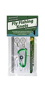 Fly Fishing Knot Cards - Waterproof Guide to 14 Essential Fly Fishing Knots - Includes Mini Carabiner