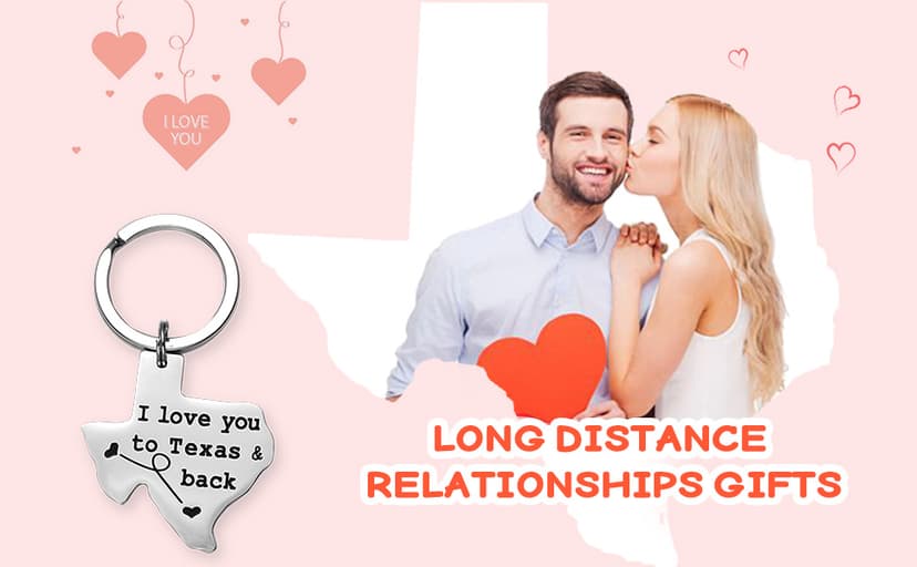 Texas Keychain Long Distance Relationships Gifts I Love You to Texas and Back