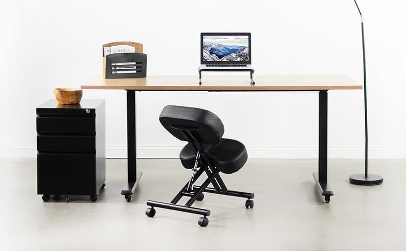 Ergonomic Kneeling Chair, Adjustable Stool for Home and Office - Improve Your Posture with an Angled Seat - Thick Comfortable Moulded Foam Cushions - Brake Casters
