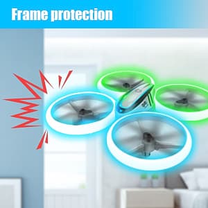 Q9s Drones for Kids,RC Drone with Altitude Hold and Headless Mode,Quadcopter with Blue&Green Light,Propeller Full Protect,2 Batteries and Remote Control,Easy to fly Kids Gifts Toys for Boys and Girls