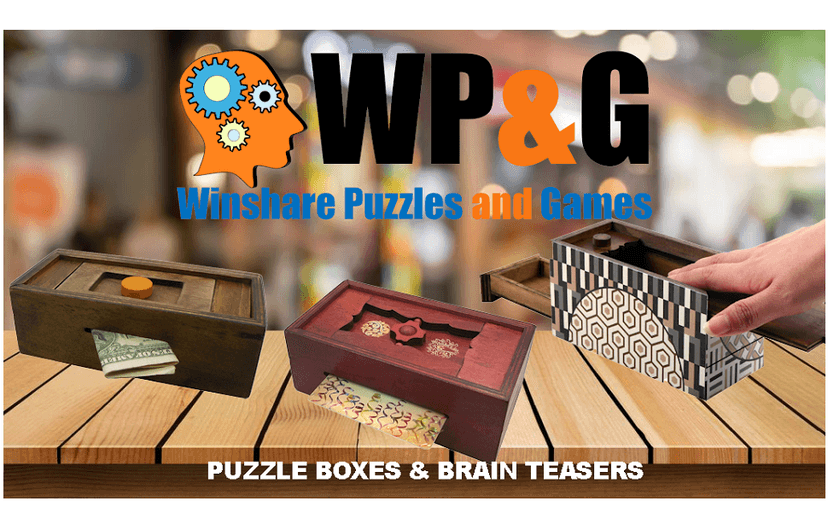 Puzzle Box Enigma Secret Discovery - Money and Gift Card Holder in a Wooden Magic Trick Lock with Hidden Compartment Piggy Bank Brain Teaser Game