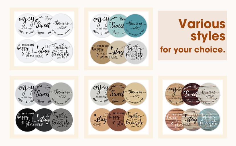 Queekay 6 Pcs Artisanal Wooden Coasters Trivets Set for Hot Pots and Pans Christmas Housewarming Gifts New Home 7" Farmhouse Pot Holder Trivets for New Apartment Home Buyers Presents(Ocean)