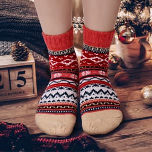 Breathable Premium Wool Blend,Stretchy Cuffs,Cozy House Socks,Outdoor Winter & Boot Socks,Gifting & White Elephant Exchanges FYC Socks for Women Winter Thick Warm Wool Socks Cozy Crew Christmas Gift B07YFLTR2L