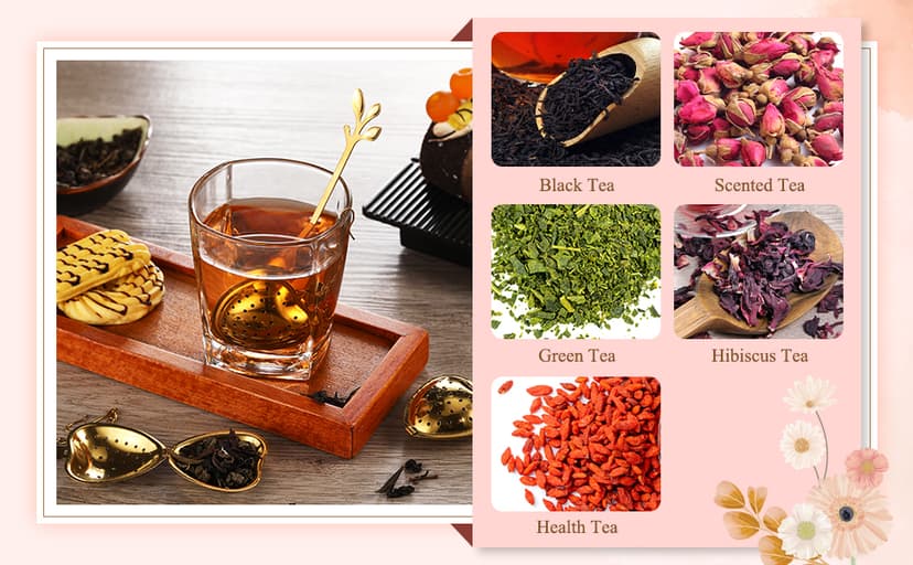 25 Sets Bridal Shower Tea Party Favor for Guest Leaf Tea Spoon Heart Shape Infuser Ball for Loose with Thank You Card Organza Bag Wedding Souvenir Gift(Silver)