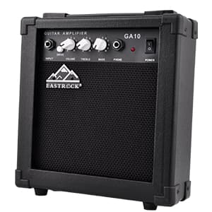 EASTROCK 39 inch Full-Size Electric Guitar Kit for Beginner Starter with 10w Amp, Bag, Capo, Shoulder Strap, String, Cable, Picks.(39" Left Handed, Silver Gray) Not Contain a Battery