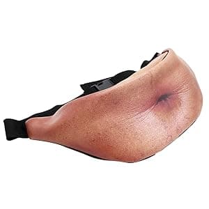 Funny White Elephant Gifts for Men Women Gag gifts Christmas Gift Exchange,Belly Fanny Pack Dad Bag Fake Beer Belly Waist Pack Unisex Waist Bag