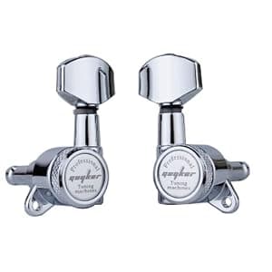 Guyker Guitar Locking Tuners (6 for Right) - 1:18 Lock String Tuning Key Pegs Machine Head with Hexagonal Handle Replacement for ST TL SG LP Style Electric, Folk or Acoustic Guitars - Chrome
