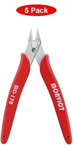 Ultra Sharp | Longer Cutting Edge | Powerful Pliers | Ideal for Cables, Wires, Zip Ties, Electrical & Most Cut Needs MONVICT 2 Pack 6 inch Wire Cutters Precision Flush Side Cutters B0B461286T