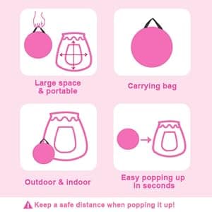 Pop Up Princess Tent with Colorful Star Lights for 1 2 3 Year Old Birthday Gift, 12-18 Months Baby Girl Toys, Foldable Ball Pit with Carrying Bag, Indoor&Outdoor Play Tent for Kids