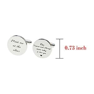 Melix Home Stainless Steel CuffLinks for Men Groom Meet Me at The Altar Wedding Gifts Cuff Links