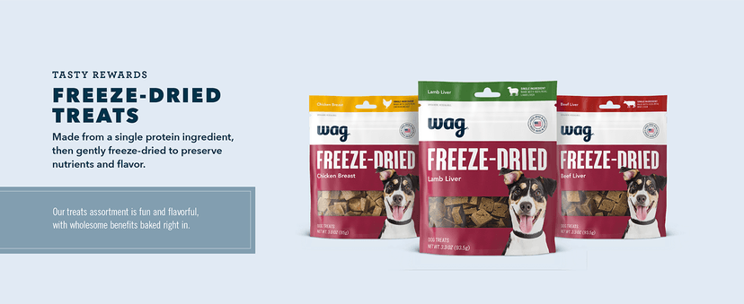 Amazon Brand - Wag Dog Treats, Chicken and Waffle Bites, 12 oz Resealable Pack of 1