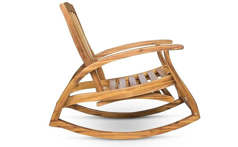 Christopher Knight Home Alva Outdoor Acacia Wood Rocking Chair with Footrest, Teak Finish