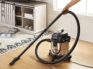 Amazon Basics Wet Dry Vacuum Cleaner, 4 gallon Shop, 3 HP Stainless Steel, Grey/Black