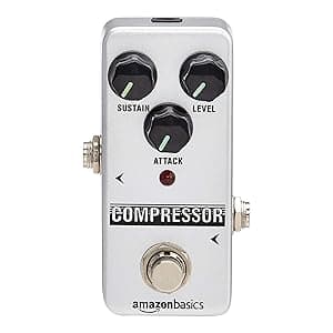 Amazon Basics Compressor Guitar Pedal, Fully Analog Circuit, Silver