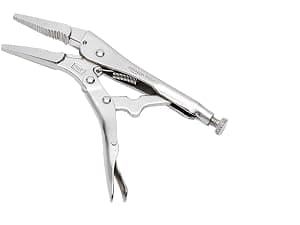 Amazon Basics 5-Piece CR-V Locking Pliers Set with Wire Cutters, 2 Straight Jaw, 3 Curved Jaw, 6.5-10 inch, Silver, Carrying Case
