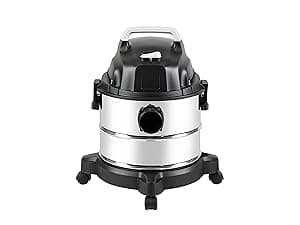 Amazon Basics Wet Dry Vacuum Cleaner, 4 gallon Shop, 3 HP Stainless Steel, Grey/Black
