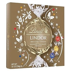 Lindt LINDOR Assorted Chocolate Candy Truffles Gift Box, Assorted Chocolate with Smooth, Melting Truffle Center, 7.6 oz.