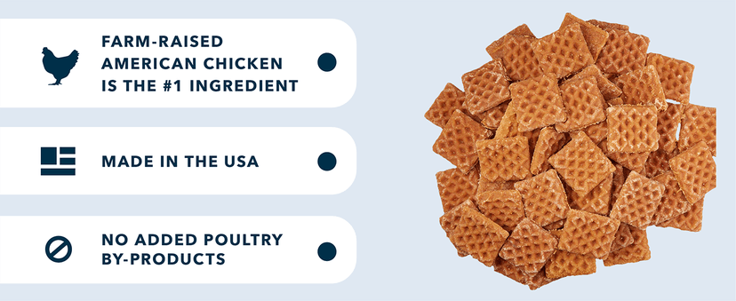 Amazon Brand - Wag Dog Treats, Chicken and Waffle Bites, 12 oz Resealable Pack of 1