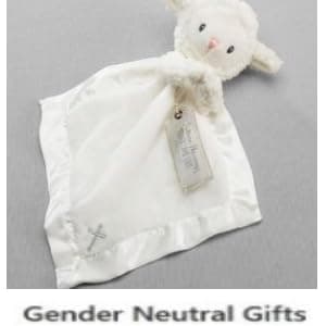 Baby Aspen Bedtime Blessings Lamb Lovie for Babies Security Blanket, Rattle, Newborn Baby Toy, White, 1 Count (Pack of 1)