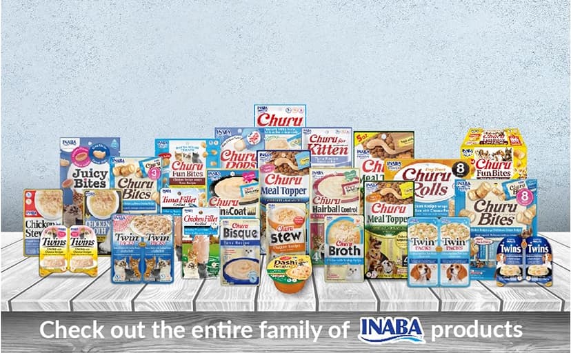 INABA Churu Cat Treats, Grain-Free, Lickable, Squeezable Creamy Purée Cat Treat/Topper with Vitamin E & Taurine, 0.5 Ounces Each Tube, 20 Tubes, Seafood Variety Box