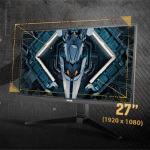 ASUS TUF Gaming 27" 2K HDR Monitor (VG27AQ1A) - QHD (2560 x 1440), IPS, 170Hz (Supports 144Hz), 1ms, Extreme Low Motion Blur, Speaker, G-SYNC Compatible, VESA Mountable, DisplayPort, HDMI