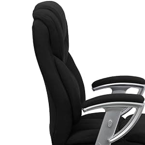 Flash Furniture HERCULES Series Big & Tall 400 lb. Rated Black LeatherSoft Executive Ergonomic Office Chair with Silver Adjustable Arms