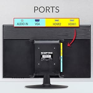 Sceptre 22-Inch 75Hz 1080p LED Monitor HDMI VGA Build-in Speakers, Brushed Black 2019 (E225W-19203S),Metal Black