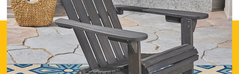 Christopher Knight Home Cara Outdoor Adirondack Acacia Wood Rocking Chair, Dark Brown Finish