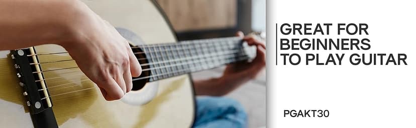 Pyle 30-Inch Beginner Acoustic Guitar Kit, 6-String Classical Style Travel Guitar for Kids & Adults - Includes Shoulder Strap, Strings, Picks, Tuning Pitch Pipe & Storage Gig Bag - Handcrafted Wood