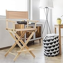 Casual Home 24" Director's Chair Black Frame-with Black Canvas, Counter Height