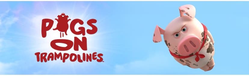 Pigs on Trampolines Board Games – Family Game, Kids Games, Multi-Player, Board Games for Family Night, Preschool Toys, The Muddiest Pig Wins The Game, Hand-Eye-Coordination Game, Ages 6+