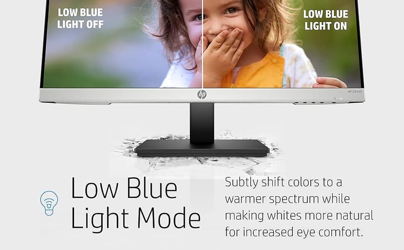 HP 24mh FHD Monitor - Computer Monitor with 23.8-Inch IPS Display (1080p) - Built-in Speakers and VESA Mounting - Height/Tilt Adjustment for Ergonomic Viewing - HDMI and DisplayPort - (1D0J9AA#ABA)