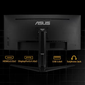 ASUS VG34VQL1B TUF 34 Inch Curved Gaming Monitor - WQHD (3440x1440), 165Hz, 1ms, Extreme Low Motion Blur, FreeSync Premium, Eye Care, Height Adjustable, DisplayHDR 400, DisplayPort, HDMI, USB