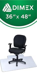 Dimex Office Chair Mat for Low Pile Carpet with Lip, 36" x 48", Clear