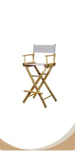 Casual Home 24" Director's Chair Black Frame-with Black Canvas, Counter Height