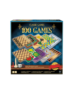 Merchant Ambassador: Classic Games, 100 Games, Enjoy 100 Different Games, Includes 5 Double-Sided Playing Boards, Fun for Children and Adults, For Ages 3 and up