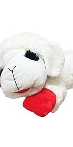 Multipet Lamb Chop Dog Plush Toy - Squeaky Toy for All Dogs - Extra Soft Plush - Stuffed Animal Dog Toy for Cuddling & Playing - Cute Pet Toy (6", Cream)