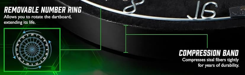 Viper by GLD Products Shot King Regulation Bristle Steel Tip Dartboard Set with Bullseye Metal Radial Spider Wire Compressed Sisal Board with Rotating Number Ring Includes 6 Darts Black