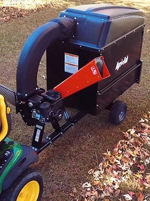 Agri-Fab 45-0578 Large Capacity 32 CU FT Hard Top Chip- N-Vac, Tow Behind Lawn Vacuum, Leaf Mulcher, Gas Powered, Easy Foot Pedal Dumping