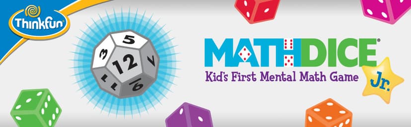 ThinkFun Math Dice Junior Game - Engaging Math Skills Builder | Perfect for Kids Aged 6+ | Aids in Mental Agility | Toy of The Year Nominee