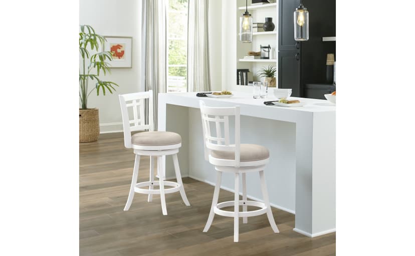 Hillsdale Fairfox 24.5" Wood Swivel Counter Height Stool, White