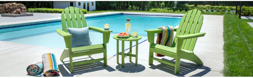 Polywood Vineyard Adirondack Chair, Outdoor Patio Furniture, All-Weather Composite, Pool Deck Garden Chair, Made in USA, Slate Grey