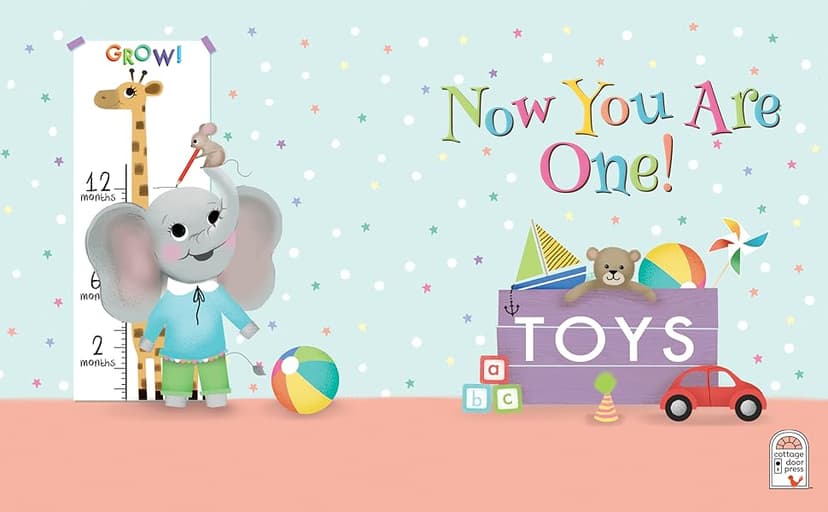 Now You Are One: Little Bird Greetings, Greeting Card Board Book with Personalization Flap, 1st Birthday Gifts for One Year Olds