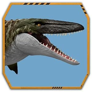 Mattel Jurassic World Rebirth Bite N Blast Mosasaurus Action Figure & Mini Dilophosaurus, Wide Jaw Dinosaur Toy, Movie-Accurate Posable, Digital Play